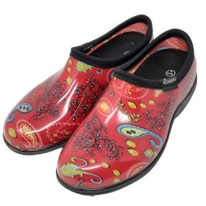 Sloggers women's red floral and paisley print rubber rain shoes, garden …
